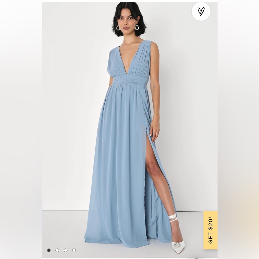 Dusty Blue/Light Blue Maxi Dress